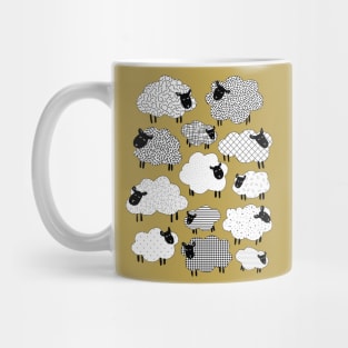 cute textured cheep - black and white Mug